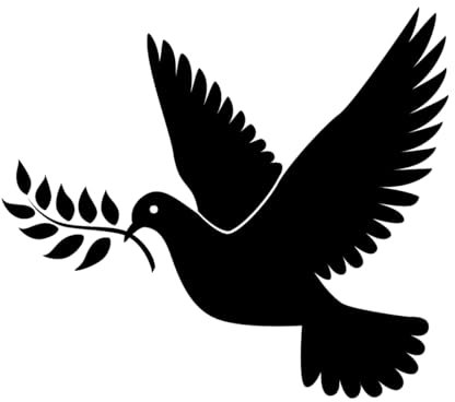 Aufkleber Friedenstaube 7x7 cm wetterfester Auto-Sticker UV-beständig leicht anzubringen (Schwarz)