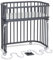babybay Boxspring Beistellbett aus massivem Buchenholz/kompakt & verwandelbar/Höhe stufenlos verstellbar/mitwachsendes Babybett (schiefergrau lackiert) / inkl. Matratze, Gitter, Rollen
