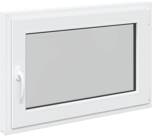 Ventana de sótano Manual RISOR 90x70 cm PVC y Vidrio, Diseño de Ventana Moderna para sótanos, Vidrio PVC Duradero, eficiente energéticamente, Aislamiento térmico, insonorizada