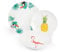 Excelsa, Tropical - Juego de Vajilla de 18 Piezas, de Porcelana Color Blanco con Decoraciones