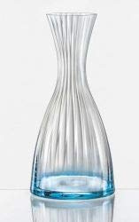 Bohemia Karaffe Kristall, Krug Cristall, Model Kate Optic, rot, gelb, grün, blau, violett oder pink, 1200 ml (Karaffe Blau)