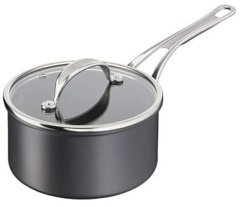 Tefal H9122344 Stielkasserolle, 18 cm, Jamie Oliver, harteloxiert, Aluminium, Silber