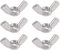 sourcing map #1/4-20 Wing Nuts 304 Stainless Steel Shutters Butterfly Nut Hand Twist Tighten Fasteners Parts 6pcs