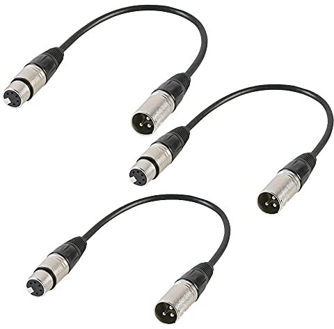 Simply Sound 3x Pulse 3 Pin XLR Male to 5 Pin XLR Female DMX Adaptor Lead Stage Lighting DJ