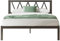 Novilla Bettgestell Metallbett 120x190 cm mit Lattenrost Metallrahmenbett Bettgestell mit Kopfteil-Design Ehebett Gästebett Schwarz