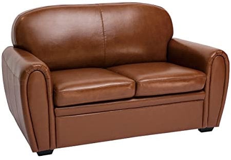 Miliboo Vintage-Ledersofa braun 2-Sitzer Club