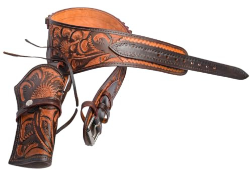 Hulara Full Grain Buff Leather 22 Caliber Tooled Western Holster Heritage Rough Rider 22 Holster Western Gun Belt Heritage 22 Holster Cowboy Holster Ruger Wrangler Holster 22 Revolver Holster