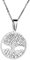 AB Viking Crafts Pendentif Yggdrasil en acier inoxydable 316L plaqué argent avec collier dans une pochette à bijoux, Acier inoxydable