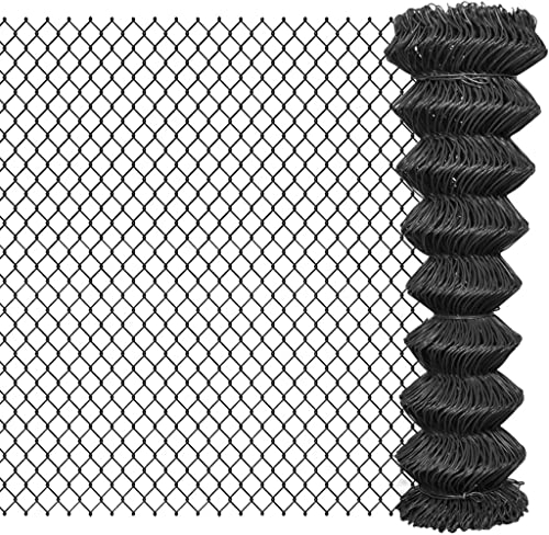 Maschendrahtzaun | Gitterzaun für Garten | Drahtzaun Hasendraht Kaninchendraht Hühnerdraht | Zaun für Garten, Balkon & Kleintiere | Grau | PVC-beschichteter Stahl | 25x1,5m