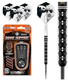 WINMAU Danny Noppert Freeze 24 Gramm Profi Stahlspitze Wolfram Dartpfeile mit Flüge und Stiele (Wellen)