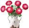 Ariwenic Künstliche Ranunkeln, 51 cm, 6 Stück, einzelner Stiel, künstliche Blumen, Blumenarrangement für Zuhause, Tisch, Festivals, Innen- und Außenbereich, Dekoration (rot)