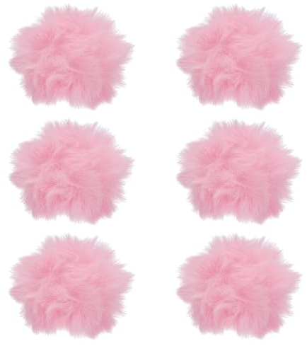 QUARKZMAN Bonnette en Fourrure pour Microphone 10mm x 55mm Couverture de Micro Pare-Brise pour Microphone Intérieur Extérieur Rose Lot de 6