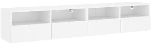 vidaXL TV-Wandschränke 2 STK. Weiß 80x30x30 cm Holzwerkstoff