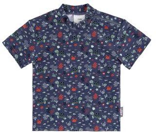 Sterntaler Badeshirt Kurzarm Unterwasser Print – UV-Schutz 50+ Schwimmshirt mit Reißverschluss in der Schulternaht – Jungen UV Shirt – Kinder Bademode für Schwimmbad und Strand, blau, Größe 80