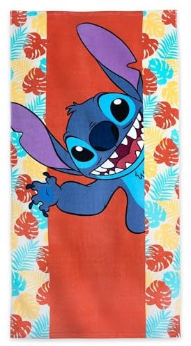 Disney Store Official Serviette Stitch, Lilo & Stitch, 150 x 74 cm, Serviette pour Enfants, Plage, Bain, Piscine, Vacances