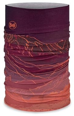 Buff Multifunctional Tour de cou Original EcoStretch Homme Femme Adulte, Foulard, Tubulaire, Multifonctionnel, Cou et Tête, Course, Marche, Randonnée, Durable, Léger, Rouge, Taille Unique