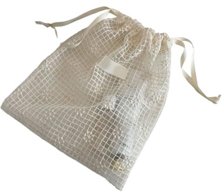 Cenifin Elegante Schiere Netto Draw String Beutel Für Schmuckstaatenstaierreisen Wesentliche Organisation Lace Trim Accessoires Bag Tasche