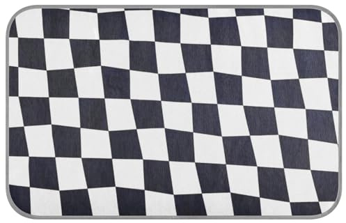 Tapis de refroidissement pour chihuahua, intérieur antidérapant, motif à carreaux noirs et blancs, taille M
