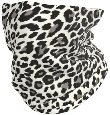 DEXNEL Black Leopard Print Neck Warmer Scarf,Multifunctional Balaclava Elastic Gaiter Face Mask,Wind Protection