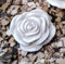 Stein Rose Rosenblüte Blüte Blumen Steinguss frostfest wetterfest Garten Deko 8cm, Handarbeit - Hand bemalt
