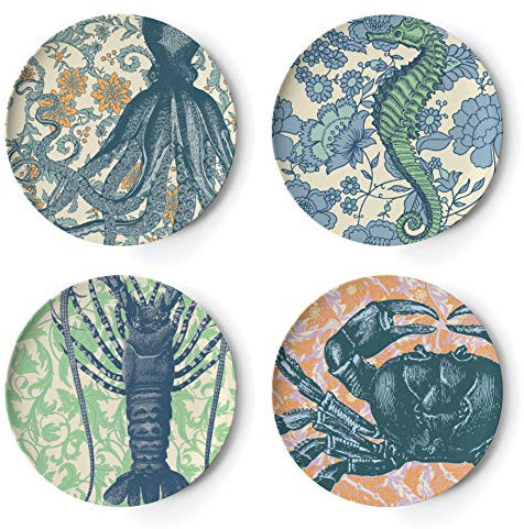 Thomas Paul TP086 Vineyard Dinner Plate S/4 Essteller, Melamin, Mehrfarbig