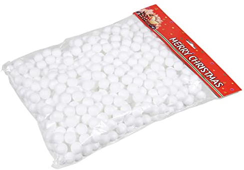 MIJOMA Deko-Schnee Schneebälle Schneekügelchen Mini-Dekobälle weiß (Ø 18mm - 140g, Weiß)