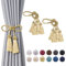 Pretty Jolly 4 Stück doppelte Quaste Vorhang Raffhalter handgemachte Seil Knoten drapieren Raffhalter Krawatte zurück Elegante dekorative Vorhanghalter für Haus & Büro Fenster Draperie (Gold)