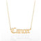 Minegreet Old English Zodiac Necklace for Women, Horoscope Birth Star Sign Letter Astrology Constellation Necklace Birthday Gift (Cancer-Gold)