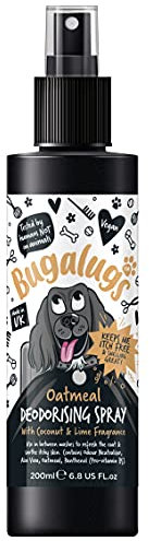 BUGALUGS Oatmeal Hunde-Deodorant Spray mit Kokosnuss & Limette Duft - Vegan Hundeparfüm mit Geruchsneutralisierer - Hundepflege Geruchsbeseitiger