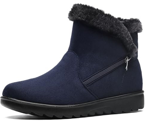 Vunavueya Damen Winterstiefel Warm gefütterte Winterschuhe Schneestiefel Winter Schlupfstiefel Kurzschaft Stiefel Boots Schuhe Blau 39 EU/250CN