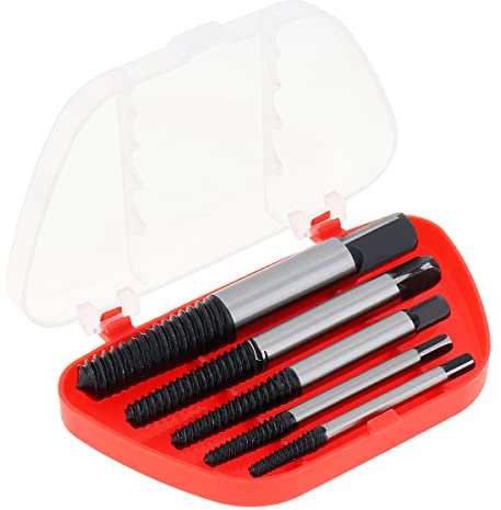 Schraubenausdreher Set aus hitzegehärtetem, 5 teilig linksausdreher, Schraubenausdreher-Satz in einer Stabilen Schachtel, schraubenauszieher 5 stücke linksbohrer.