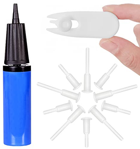 Exercise Ball Pump, Air Pump for Exercise Ball, Yoga Ball Pumps with Fitness Ball Plug Replacement kit Yoga Ball Plugs Replacement Plug for Exercise Balls Inflator Pump (Blue 13 PCS)