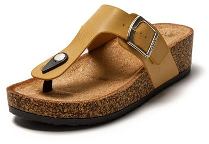 JOMIX Sandales Femme Mules Femmes Chaussons d'été Tongs Femme Claquette Femme Réglable d'été Confortables pour Maison Piscine Plage (Beige, 37)