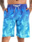 APTRO Herren Badehose Lang Boardshorts Schnelltrocknend Sommer Badeshorts Badeshorts Schwimmen Shorts mit Innenhose Blau MK269 XL