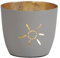 Seaside No.64 - Maritime Windlichter Baltic aus Metall mit ausgestanzten Motiven - Verschiedene Farbkombinationen für Teelichter & Stumpenkerzen in Haus und Garten (Sonne - grau, Gold)