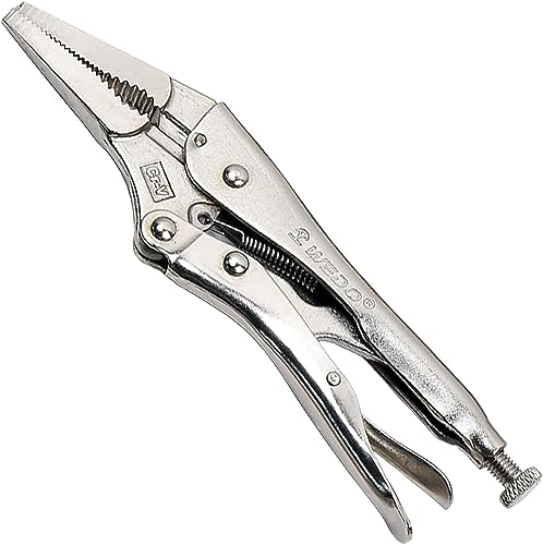 WEDO Langbeck-Gripzange,9 Zoll Gripzange,selbsthemmend,Länge 216mm,Chrom-Vanadium Stahl,Schweißzange Gebogene Backe Zange mit Rutschfeste Griffe