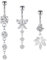 Rajnard Bauchnabelpiercing 14G Dangle Bauchbanane Barbell 10mm Chirurgenstahl baumelnden Bauchnabel Ringe Blume Schmetterling Herz Nabelpiercing Schmuck für Frauen Silber Rose Gold Rosa Blau