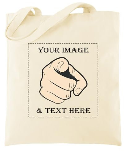 Faletony Personalisierte Stofftasche Bedruckt Baumwolltasche mit eigenem Foto Text Logo Name Selbst Gestalten Personalisierte Geschenke für Damen Mädchen Freundin