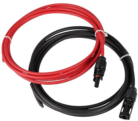FME 118346 1 Paar Photovoltaikkabel 4 mm² 1500 V männlich/weiblich zum Zusammenbau 1 m schwarz/rot
