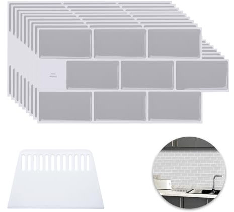 Zfseyuh 10 Pezzi Adesivi per Piastrelle,Grigio Mattonelle Adesive Cucina Impermeabile Piastrelle Adesive Cucina Bagno Mattonelle Adesive Cucina Autoadesivo Per Bagni e Cucine