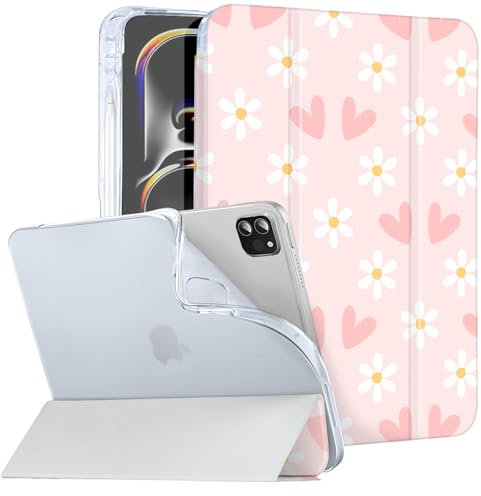 Vozehui Custodia per iPad Pro da 11 pollici, custodia per iPad Pro 11 (M4 5a generazione) con portamatite, supporto magnetico sottile rimovibile, cover posteriore rigida per iPad Pro 2024 da 11