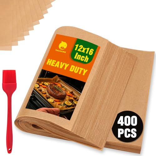 OAMCEG 400 PCS Parchment Paper Sheets, 12 x 16 Inch Precut Baking Paper