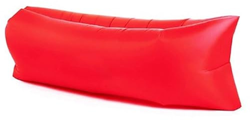 Lazy Outdoor Aufblasbares Sofa Luftbett Liege, Schnell Aufblasbar, Wasserdicht & Langlebig, Tragbarer Camping Strand Hangout Sack für Erwachsene (Rot)