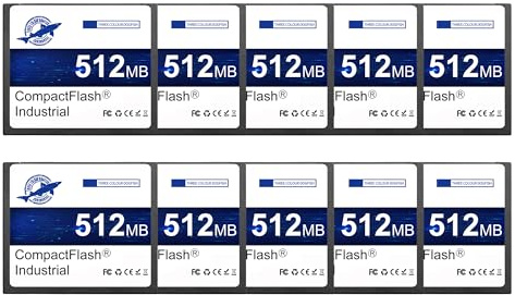 Dogfish Compact Flash Scheda di Memoria 512MB 10PACK, Industriale CF Card Tipo I per Attrezzature Industriali, Macchine CNC, Sistemi Embedded e Vecchie Fotocamere