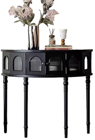 NRNQMTFZ Table Console Demi-Lune en Bois Massif, Table Console Étroit Moderne,élégante Table de canapé,Idéale pour Le Hall d'entrée et la décoration intérieure