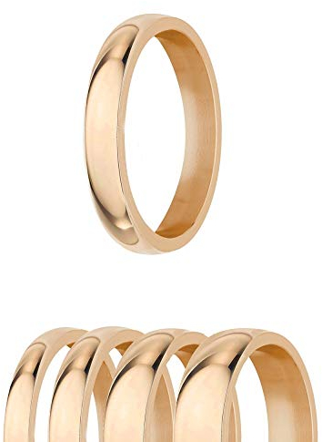 Treuheld Ring - Edelstahl - 4 Breiten - Glänzend - Rosegold [14.] - Breite: 3mm - Ringgröße: 50