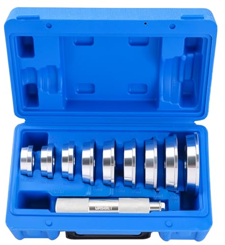 DASBET Bearing Press Driver Kit 10PCS Axle Bushing Bearing Race & Seal Install Driver Master Wheel Bearing Removal Kit Bearing Race and Seal Driver Set with Seal Driver and 9 Bearing Adapters
