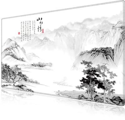 LL-COEUR Motif Tapis de Souris à Bords Cousus 60x40x0,3cm, Grand Tapis de Clavier Gaming Améliore la Précision et la Vitesse (600x400x3mm, Paysage 2)