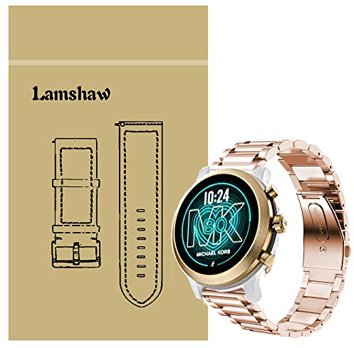 LvBu Armband Kompatibel mit Michael Kors MKGO, Classic Edelstahl Uhrenarmband für Michael Kors Access MKGO Smartwatch (Roségold)