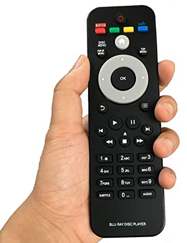 Replaced Remote Control Compatible for Philips BDP2100F7 996510041571 BDP5406 BDP2900/F7 BDP2285 BD Blu Ray Disc DVD Player vudu Netflix